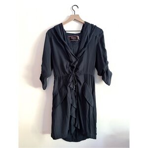 Lulus Navy Hooded Zip Dress